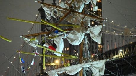 Brooklyn Bridge LIVE: Two dead and two fighting for life after Mexican Navy ship hits landmark