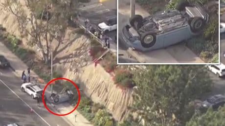 Teen girl, 15, crashes car off 40ft cliff and kills her dad in the passenger seat who was teaching her to drive