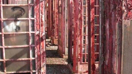 Inside UK’s BIGGEST red phone box graveyard full of 70 rusting kiosks abandoned next to train line – and why it exists