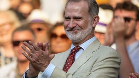 Who is the King of Spain as Felipe spotted supporting Alcaraz at Wimbledon