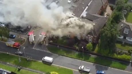 Huge blaze breaks out at Newton Mearns retirement flats as fire crews race to scene