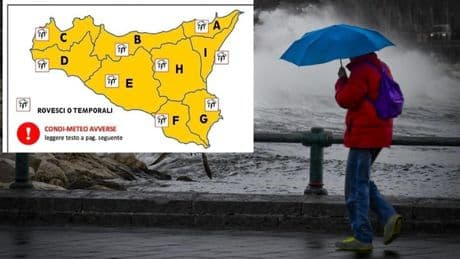 Scuole chiuse domani in Sicilia per allerta meteo arancione: da Catania ad Agrigento, i comuni interessati