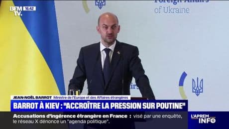 Visite à Kiev: Jean-Noël Barrot dénonce " une guerre d'agression (...) contre la liberté, les Nations Unies et l'Union européenne "