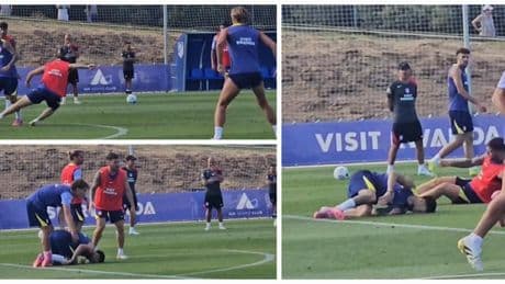 ¡El susto del entrenamiento! A Simeone se le paró el corazón al ver esta entrada a Baena