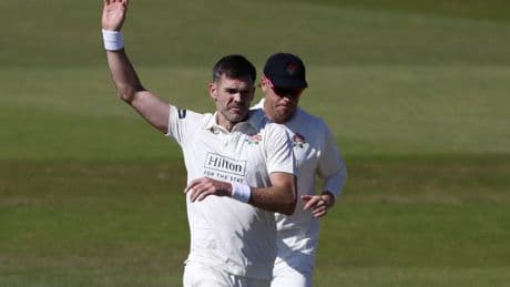Lancashire’s James Anderson back in the wickets as he returns to action