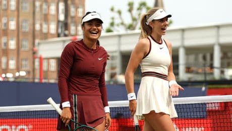 Queen's: Emma Raducanu enjoys dream doubles debut with Katie Boulter in routine opening win