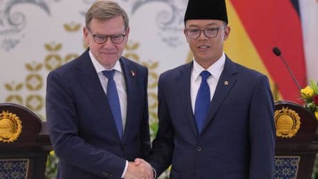 German foreign minister backs Israel and Palestine two-state solution during Indonesia visit