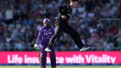 Sonny Baker celebrates England call-up with Hundred hat-trick