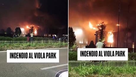 Fiorentina training ground hit by massive fire at 2am with three children and an adult rushed to hospital