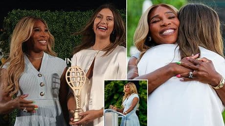 Serena Williams buries feud with Maria Sharapova with shock appearance as Russian enters tennis Hall of Fame