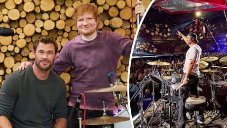 Chris Hemsworth (42) stond doodsangsten uit naast Ed Sheeran: ’Ik heb me er doorheen gebluft’