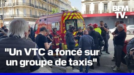 À Marseille, une voiture fonce sur des piétons en marge de la manifestation des chauffeurs de taxis