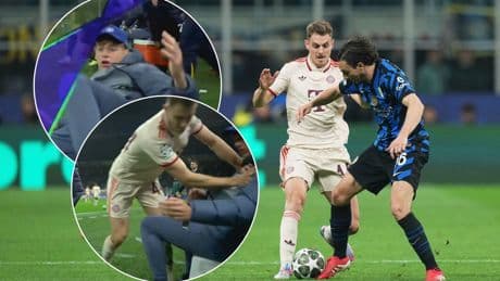 Stanisic la pagó con un recogepelotas que acabó por los suelos tras el empujón del jugador del Bayern
