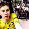 Beelden die de ronde doen op sociale media tonen hoe Tadej Pogacar gisteren stevig op auto knalde van... concurrent Visma-Lease a Bike