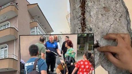 Avcılar'da kolonları burkulan 4 katlı bina tahliye edilerek mühürlendi