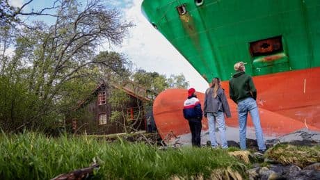 Stuurman sliep toen schip in Noorse achtertuin belandde