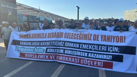 Eskişehir'de orman yangınında ölen yurttaşlar için Bursa'da eylem