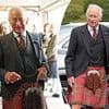 Kilted-out king! Charles proudly dons red tartan as he arrives in Caithness for a series of visits