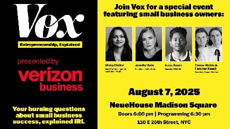 Vox hosting Entrepreneurship, Explained live event