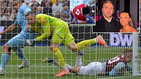 Concerning moment Jarrod Bowen runs into goalpost in eerily similar incident to that which left Taiwo Awoyini in a coma