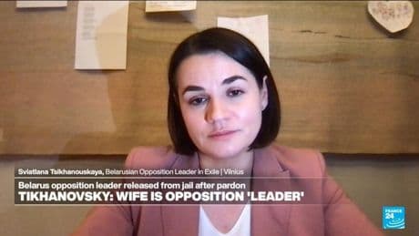 ‘I never expected he would be freed’, wife of Belarus opposition leader tells FRANCE 24