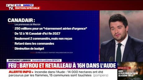Incendie dans l'Aude: Emmanuel Macron a téléphoné à plusieurs élus du département pour avoir "des retours du terrain"