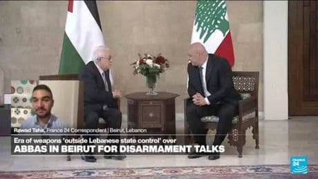 Palestinian president in Lebanon to discuss disarmament of refugee camps