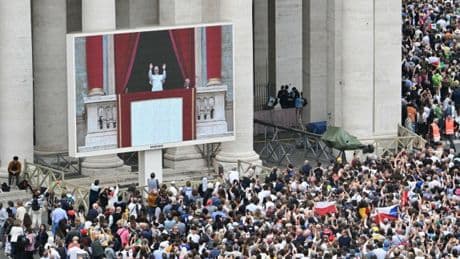 Pope Leo XIV warns of ‘third world war’ in first Sunday blessing as pontiff