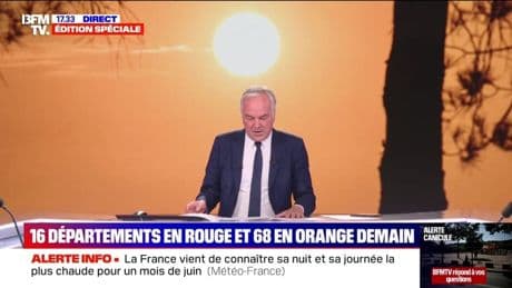 Édition spéciale - Canicule : 16 départements en vigilance rouge demain - 30/06