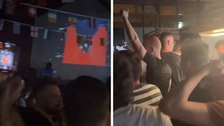 Fiestón en la 'Europarty' del baserri de Derio durante la actuación de Melody