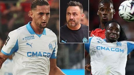 Marseille's explosive meltdown: English star in 'heated argument' with Adrien Rabiot - while Roberto De Zerbi accuses his men of having 'SMALL BALLS' in furious tirade after opening-day defeat
