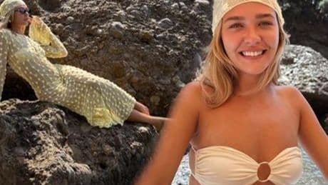 Melisa Döngel'in yeni tatil rotası! Bu kez sarılar içinde poz verdi