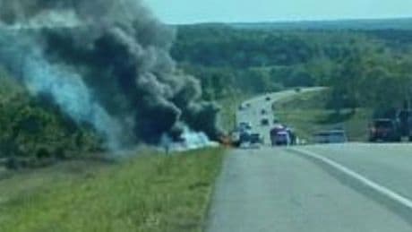Kansas crash: Eight people killed as two cars burst into flames after horror smash