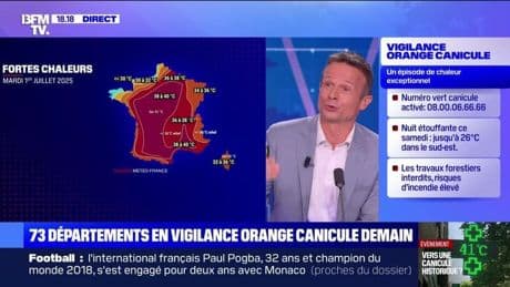 73 départements en vigilance orange canicule demain - 28/06