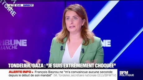Gaza: "Je suis extrêmement choquée (…) et dans une incompréhension totale", déplore Marine Tondelier (EELV)