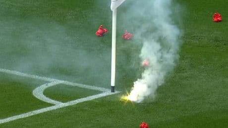 Aberdeen vs Celtic Scottish Cup final temporarily halted due to pyro on pitch