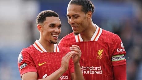 Liverpool captain Virgil van Dijk shows his class with Trent Alexander-Arnold gesture