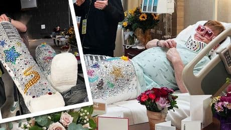 Pop-Ikone schockt mit Krankenhaus-Fotos - Elton John zeigt seine Glitzer-Gipsbeine!