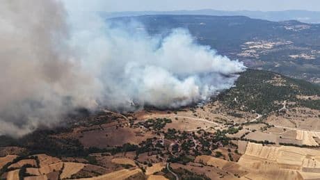Karabük'te orman yangını! Alevler yerleşim yerlerine doğru ilerliyor