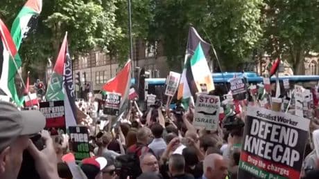 Glasgow musician hails 'peaceful' Kneecap protest as rapper appears in court