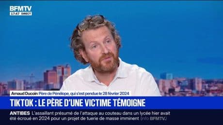 TikTok: "Ce que je veux dénoncer c'est l'algorithme", affirme Arnaud Ducoin, père de Pénélope, qui s'est suicidée le 28 février 2024