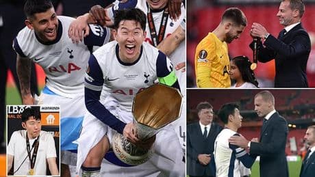 Revealed: Why Tottenham captain Son Heung-min was among stars NOT to receive a Europa League medal during trophy presentation as Uefa issue explanation
