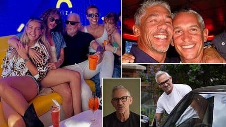 At least one Lineker has got a smile on his face! As Gary gets BBC chop, brother Wayne parties with young girls in Ibiza