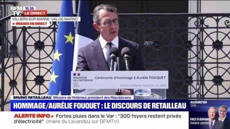 Hommage à Aurélie Fouquet: "Justice a été rendue" à la policière, déclare Bruno Retailleau