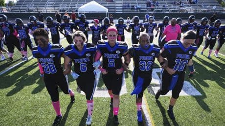 Women's tackle football gives female athletes opportunities in a game dominated by men