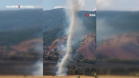 Tunceli’de yangında çıkan hortum böyle görüntülendi