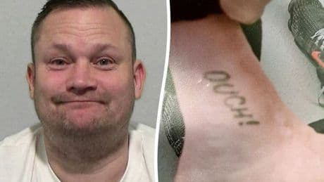 A painful blow for drug dealer caught out by his distinctive 'Ouch' tattoo