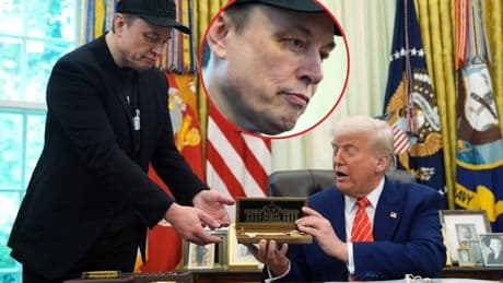 Trump despide a Elon Musk, con un ojo morado, en la Casa Blanca