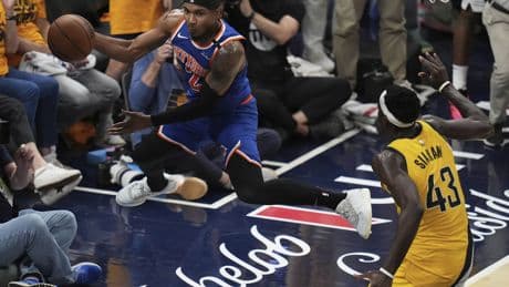 Foul-plagued Miles McBride provides late spark for Knicks in Game 3 vs. Pacers