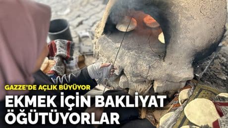 Gazze’de açlık büyüyor: Ekmek için bakliyat öğütüyorlar